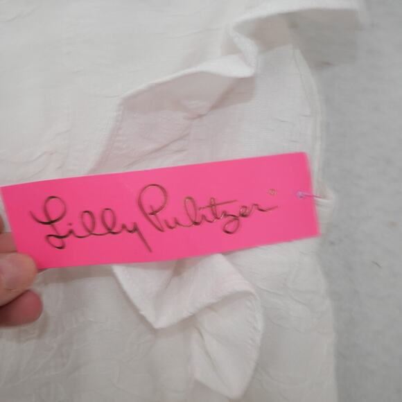 NEW Lilly Pulitzer Martha Short Romper White Pineapple Pucker Jacquard Size 8 - Picture 5 of 9